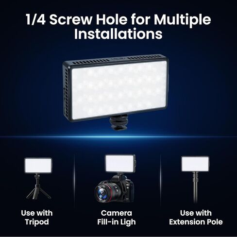 RGB LED Video Light, Portable 360° Full Color Photography Light, CRI 95+ 2700-7500K, 5200mAh Rechargeable Battery, 32 Modes, Camera Lighting with Hot Shoe Mount for Selfie, Vlogging, Video Recording in Saudi Arabia