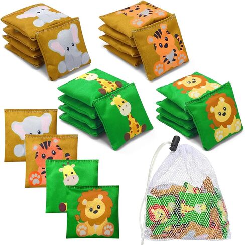 21 Pcs Cornhole Bean Bags for Halloween with Black Mesh Drawstring Bag 2 x 2 Inch Haunted House Ghosts Spiders Pumpkins Small Orange Black Beanbags for Toss Party Toy Halloween Throwing Games in Kuwait