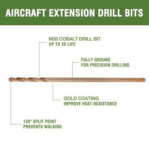 9/64 x 12 Inch Cobalt Long Drill Bits (2 Pack), Drilling for Hard Wood, Aluminum, and Soft Metal Sheet in Saudi Arabia