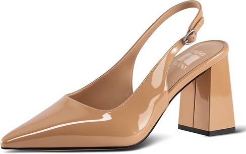 heelchic Chunky Heels for Women Pumps Closed Toe Slingback Block Heels Slip on Wedding Dressy Comfortable Shoes in Saudi Arabia
