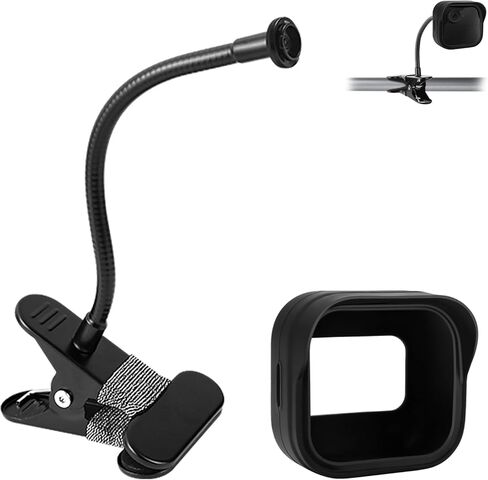 Metal Flexible Clip Clamp Mount for Blink Camera, Fit for Blink Outdoor 4 (4th/3rd Gen) XT3/Blink XT/XT2/Mini, Equipped with a Weatherproof Silicone Cover (Black) in Kuwait