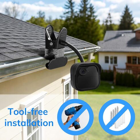 Metal Flexible Clip Clamp Mount for Blink Camera, Fit for Blink Outdoor 4 (4th/3rd Gen) XT3/Blink XT/XT2/Mini, Equipped with a Weatherproof Silicone Cover (Black) in Kuwait