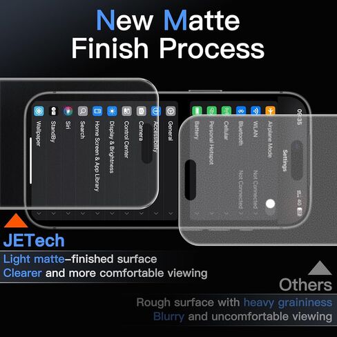 JETech Matte Screen Protector for iPhone 17 Pro Max 6.9-Inch, Anti-Glare 9H Tempered Glass Film, Anti-Fingerprint, Smooth Touch, Easy Installation, Case-Friendly, 2-Pack in Saudi Arabia