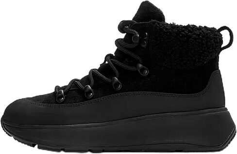 FitFlop F-Mode Teddy-Collar Warm Suede Lace-Up Booties | Lightweight Insulated Cozy Winter Boots with Anatomical Footbed in Saudi Arabia