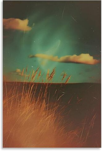Retro Canvas Wall Art Film Camera Style Wheat Field Night Living Room Decoration Painting[5] Gifts Canvas Painting Poster Wall Art Decorative Picture Prints Modern Decor Framed-unframed 12x18inch(30x4 in Saudi Arabia