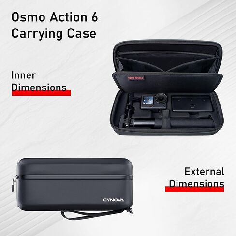حقيبة حمل CYNOVA لـ DJI Osmo Action 6، حقيبة تخزين واقية من البولي يوريثان متوافقة مع Osmo Action 6 Adventure Combo وملحقات DJI Osmo Action 6، حقيبة سفر محمولة in Kuwait