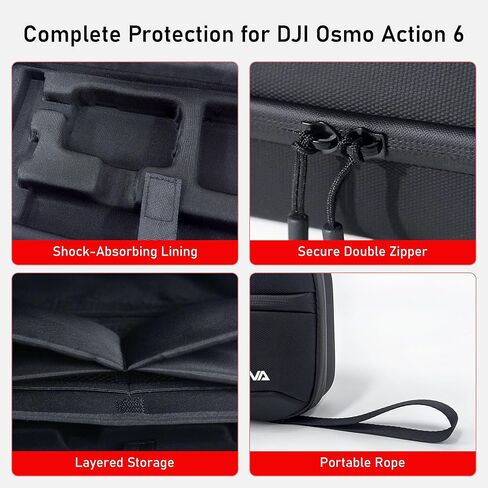 حقيبة حمل CYNOVA لـ DJI Osmo Action 6، حقيبة تخزين واقية من البولي يوريثان متوافقة مع Osmo Action 6 Adventure Combo وملحقات DJI Osmo Action 6، حقيبة سفر محمولة in Kuwait