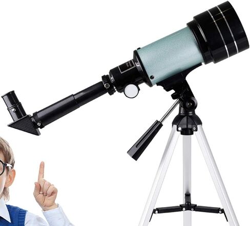 تلسكوب أحادي العين، تلسكوب سفر محمول للبالغين، تلسكوب منكسر 70 مم مع حامل ثلاثي القوائم ونطاق مكتشف، بصريات زجاجية مطلية بالكامل، عدسة عينية 1.5X وعدسة بارلو 3X in Saudi Arabia