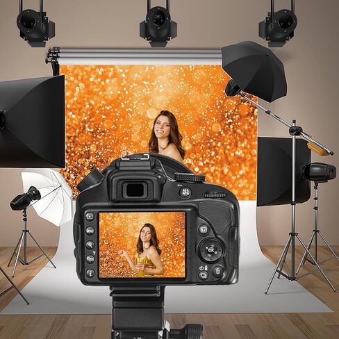 Baocicco 6x4ft Orange Glitters Backdrop Dreamy Warm Light Spot Sparkles Photography Background Wallpaper Decor Thanksgiving Baby Shower Birthday Party for New Baby Kids Portrait Studio Props in Saudi Arabia