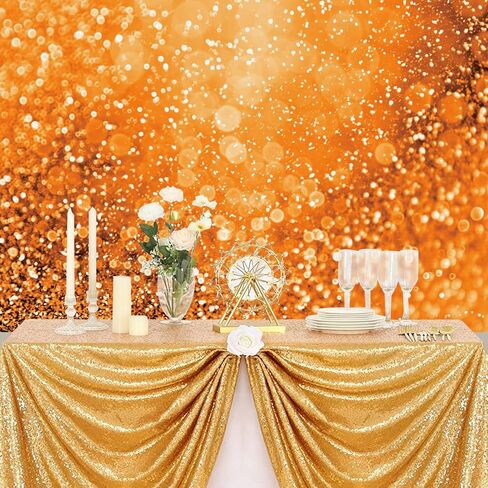 Baocicco 6x4ft Orange Glitters Backdrop Dreamy Warm Light Spot Sparkles Photography Background Wallpaper Decor Thanksgiving Baby Shower Birthday Party for New Baby Kids Portrait Studio Props in Saudi Arabia