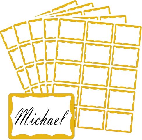 405 Pcs Gold Name Tag Stickers, 2"x 3" Adhesive Sticky Name Tags Sticker Name Badges Labels for School, Classroom, Reunion, Office, Home, Party in Kuwait