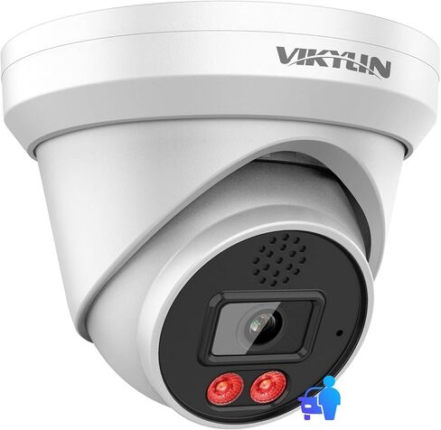 VIKYLIN 4K 8MP PoE IP Camera with Red Blue Strobe Flash Light Alarm and Audible Warning, Active Deterrent Security Smart Hybrid Light Color Night Vision, Two-Way Audio in Kuwait