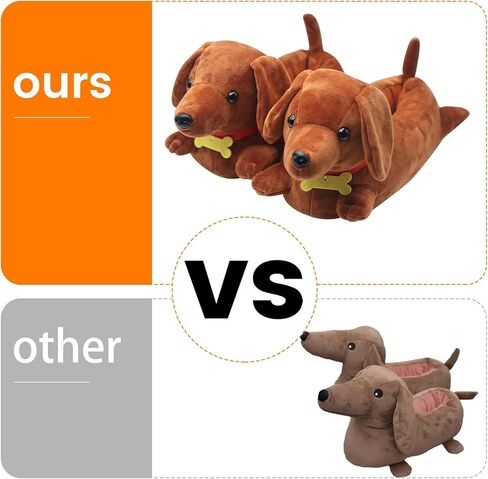 Dachshund Slippers for Women and Men Cute Wiener Dog Plush House Slippers with 3D Tail Non-Slip Cozy Doxie Animal Slippers Gifts for Dachshund Lovers in Saudi Arabia