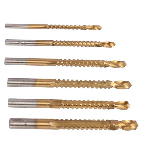 Spiral Bit, 6 Pcs Spiral Bit HSS Serrated Side Cutting Drill Bits for Wood Metal Plastic, Various Size, Masonry Drill Bit Sets in Saudi Arabia