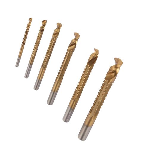 Spiral Bit, 6 Pcs Spiral Bit HSS Serrated Side Cutting Drill Bits for Wood Metal Plastic, Various Size, Masonry Drill Bit Sets in Saudi Arabia