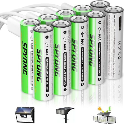 بطاريات AA القابلة لإعادة الشحن الليثيوم 8 حزمة 3450 ميجاوات أيون ليثيوم ، 1.5 فولت ، تشمل 4 في 1 USB-C ، 1500 دورة الشحن ، شحن كامل 40 دقيقة ، مؤشر شحن LED in Kuwait