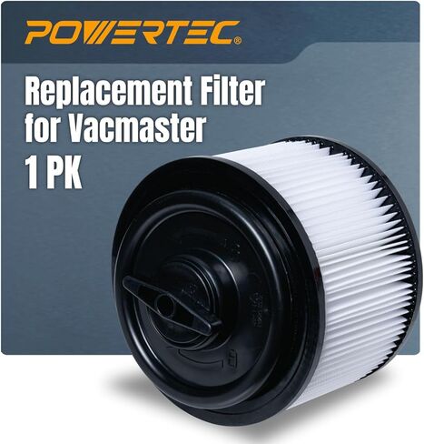 فلتر خرطوشة POWERTEC VFCF ومثبت لـ Vacmaster 4-5 جالون. مكانس كهربائية رطبة/جافة، تسوق مرشحات Vac لسلسلة VF408، VF409، VWMB508، حزمة واحدة (75124) in Kuwait