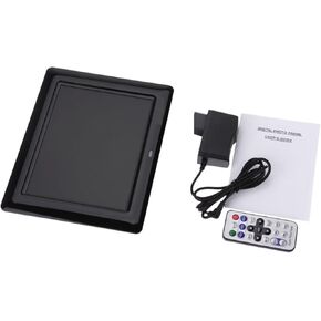 إطار صور رقمي 8 بوصة إطار صور رقمي TFT LCD شاشة صورة ساعة MP3 MP4 مشغل أفلام مع جهاز تحكم عن بعد (أسود) in Kuwait