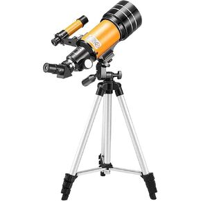 Beginners Professional Monocular Astronomical Telescope Refractive Optical Night Vision Wide Angle Wide Angle Powerful Zoom Telescope with Tripod (Yellow) in Kuwait