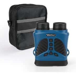 Vivitar - Digital Camera Binocular, 16MP High-Resolution Photos, Full QHD 2.7K Video, Day & Night Use, Compact Design, Soft Rubber Drop-Resistant Red Body, for Sports, Travel & Outdoors (Blue) in Kuwait