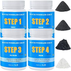 Professional Rock Tumbler Kit – 4LB Large Capacity Barrel with Brushless Motor & Heavy Metal Base, Adjustable Speed & 9-Day Timer, Includes All Accessories, Rock Polisher for Adults & Collectors in Kuwait