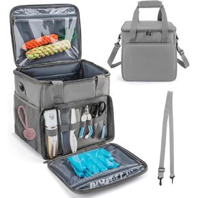 SMYV Pet Grooming Bag for Dog Grooming Supplies, Dog Tote Travel Bag for Pets Grooming Tools Kit Accessories - Purple in Kuwait