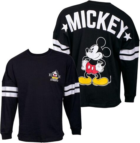 Disney Mickey Mouse Striped Sleeve Black Long Sleeve Shirt in Saudi Arabia