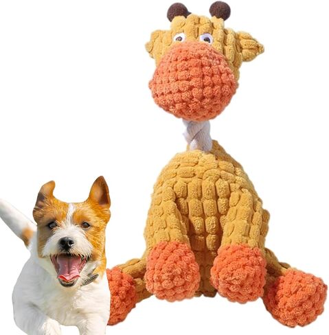 Interactive Stuffed Squeaky Chew Toy Plush Donkey, Dog, Giraffe Dog Toys with Soft Fabric for Small Big Large Dogs Durable Teeth Cleaning Play (Giraffe) in Saudi Arabia