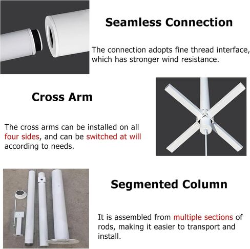 Universal Surveillance Camera Pole Stand with 15.7in Lightning Rod, 6.6ft Height for Outdoor Security, Ideal for Farm, School, and Street Lighting Applications. in Saudi Arabia