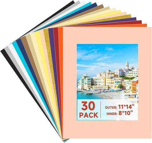 15 حزمة من سجادات إطارات الصور، ألوان مختلطة 11x14 سجادات صور مقاس 8 × 10 صور، إطارات صور مشطوفة أساسية للصور والألوان المائية والأعمال الفنية والمطبوعات in Kuwait