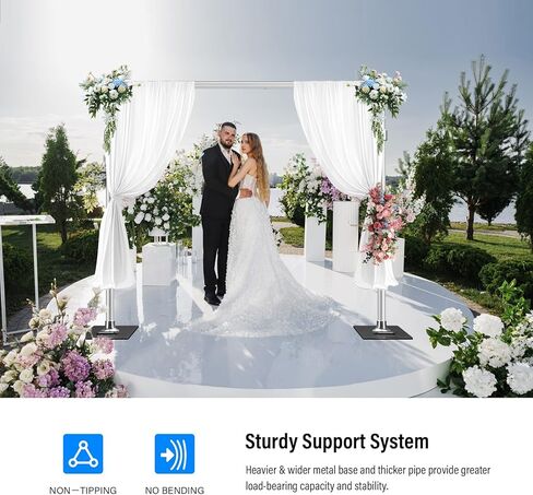 طقم حامل خلفية للأنابيب والستائر، حامل خلفية عالي التحمل قابل للتعديل مقاس 10 × 10 أقدام مع حقيبة حمل إطار معدني تلسكوبي مع قواعد مسطحة واسعة لحفلات الزفاف، وكشك الصور، وديكورات الحفلات والمناسبات in Kuwait