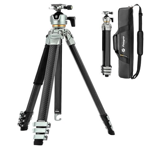 حامل ثلاثي للسفر من ألياف الكربون Fotopro، حامل ثلاثي القوائم خفيف الوزن للكاميرا مقاس 60 بوصة مع رأس كروي كبير، وأرجل مدمجة غير مستديرة، لوحة QR Arca-Swiss لتصوير فيديو DSLR، حقيبة مقاومة للماء، تحميل 33 رطل، الأصل in Saudi Arabia