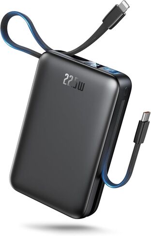 Portable Charger Power Bank 50000mAh ، شاحن الهاتف المحمول PD 22.5W شحن سريع باور بانك مدمج في كابل ، 4 شاشة LED للإخراج لـ iPhone 16 15 14 13 Samsung Android iPad in Saudi Arabia