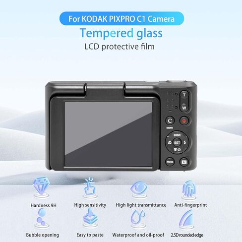 [3 Pack] Screen Protector for KODAK PIXPRO C1, HD Tempered Glass,9h Hardness,Scratch,Anti-Fingerprin,Tempered Glass Film Guard for KODAK PIXPRO C1 Camera in Saudi Arabia
