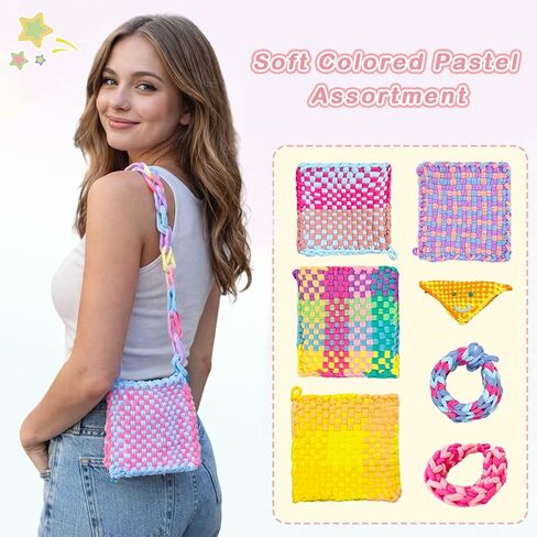 800 PCS Pastel Loom Loops for 7-Inch Weaving Loom – Soft Colored Refill Bands for DIY Potholder Crafts – Girls Gift Kit for Kids Ages 6+, Arts & Craft Supplies in Saudi Arabia