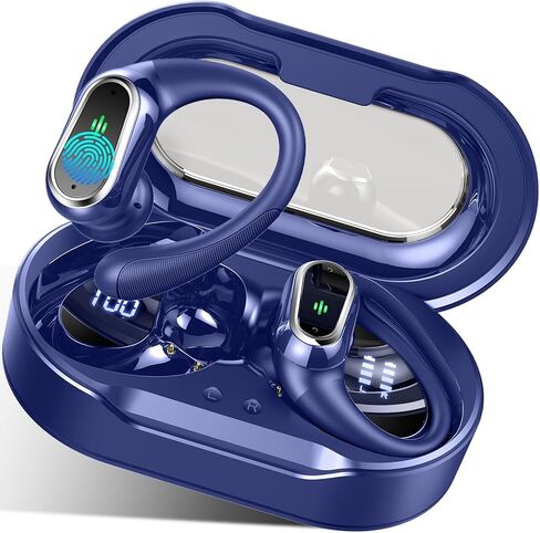 Wireless Earbuds, 2025 Bluetooth 5.4 Headphones Sport, 50Hrs HiFi Stereo Deep Bass Over-Ear buds with ENC Noise Cancelling Mic, IP7 Waterproof & LED Display Earphones with Earhooks for Workout/Running in Kuwait