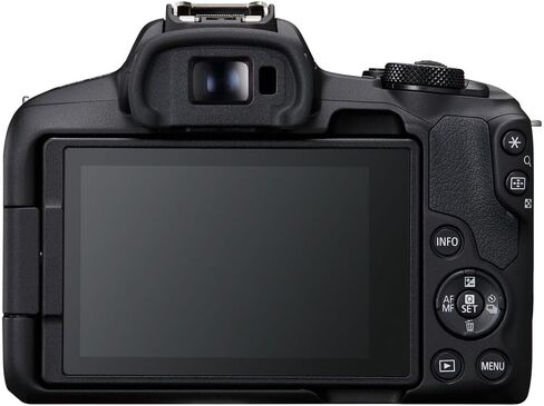 Canon EOS R50 Content Creator Kit with 18-45mm Lens | Mirrorless Camera with Tripod & Flip Screen (Black) + Mic + 64GB Card + Filter Kit + Photo Software + Bag + 2 x LPE17 Battery + More (Renewed) in Saudi Arabia