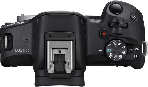 Canon EOS R50 Content Creator Kit with 18-45mm Lens | Mirrorless Camera with Tripod & Flip Screen (Black) + Mic + 64GB Card + Filter Kit + Photo Software + Bag + 2 x LPE17 Battery + More (Renewed) in Saudi Arabia