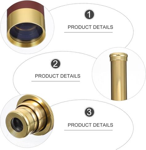 Pirate Monocular Telescope 25x30 Retro Stretchable Single Tube with Leather Case, Vintage Pirate Style for Outdoor Hunting and Astronomy Beginners, Coffee Color in Saudi Arabia