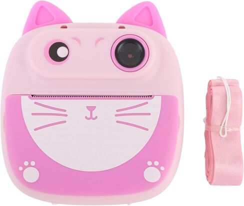 Instant Print Camera, 20MP HD Dual Lens Selfie 4X Zoom 2 Inch Screen Compact Travel Camera with 3 Rolls Print Paper for Boys Girls Prevents Accidental Scratches (Pink) in Kuwait