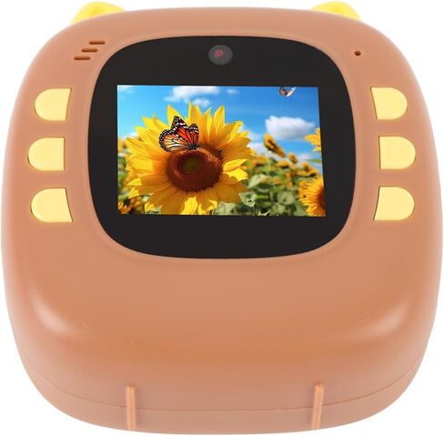 Instant Print Camera, 20MP HD Dual Lens Selfie 4X Zoom 2 Inch Screen Compact Travel Camera with 3 Rolls Print Paper for Boys Girls Prevents Accidental Scratches (Pink) in Kuwait