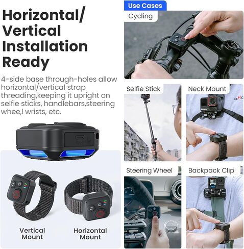 LICHIFIT Bluetooth Remote Controller for Insta360 X5 /X4 /X3/ Ace Pro 2 / GO 3S for GoPro Hero 13/12/11/10/9/ Max 2 /Mini Camera and Smartphone Waterproof Wireless Smart Remote Control 50m Range in Saudi Arabia
