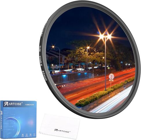 فلتر عدسة ARTCISE 77 مم ستار فلتر 6 نقاط لكاميرا DSLR، فلتر تأثير Starburst للتصوير الفوتوغرافي الليلي، خطوط الضوء، مناظر المدينة وأضواء العطلات (82 مم) in Saudi Arabia