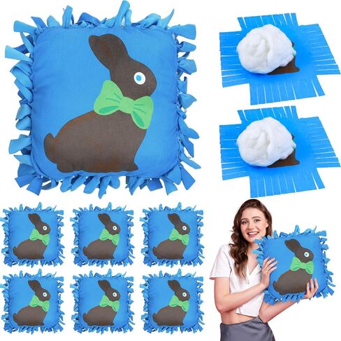 Chunful 6 Sets Thanksgiving Fall Tied Pillow Craft Kit DIY Give Thanks Pillow Craft Gifts with Fall Leaves for Autumn Harvest Thanksgiving Party Decor VBS School Favors Classroom Giveaways in Kuwait