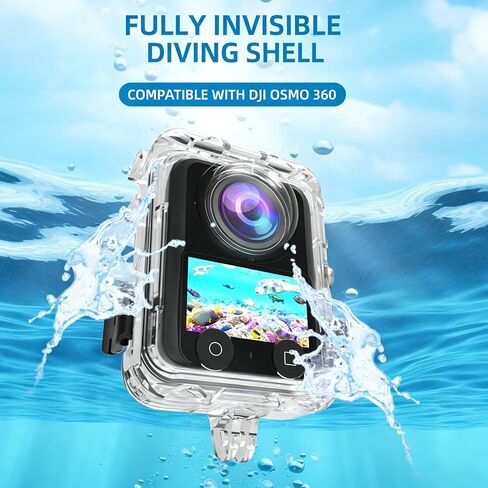 حافظة غوص غير مرئية بطول 131 قدمًا لـ DJI OSMO 360، ملحقات لـ DJI OSMO 360 حافظة مقاومة للماء مع عدسة بصرية غير عمياء بزاوية 360 درجة، مصنوعة من مادة البولي كربونات الصلبة in Saudi Arabia