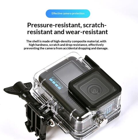 Waterproof Housing Case for GoPro Hero 13/12/11/10/9, Underwater Diving Protective Shell with Aluminum Alloy Lens Bezel, Clear High Light Transmission Camera Accessories in Saudi Arabia