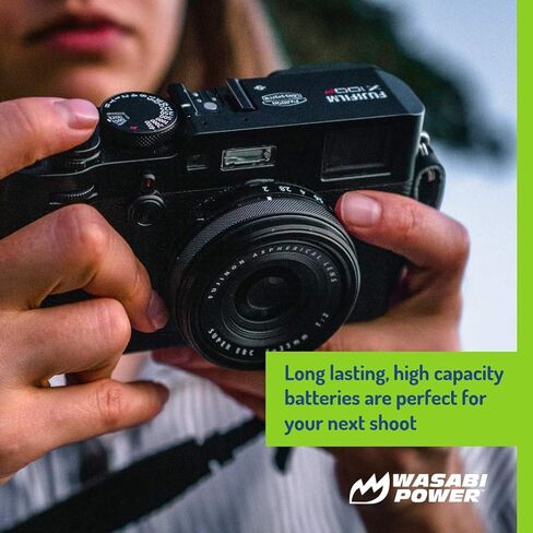 بطارية واسابي باور NP-W126، NP-W126S (3 عبوات) وشاحن مزدوج لفوجي X-T100، X-T200، X100F، X100V، X-S10، X-A5، X-A10، X-E4، X-Pro2، X-Pro3، X-T1، X-T2، X-T3، X-T10، X-T20، إكس-تي30، إكس-تي30 إي in Kuwait