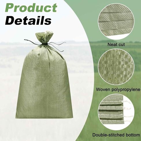 PATIKIL Heavy Duty Sand Bags, (21.7"x36.2", Gray) (10 Pcs), Empty Sandbags Woven Polypropylene Sandbags Sand Bags Suit for - Flooding Weight Construction Earth Bag Homes in Saudi Arabia