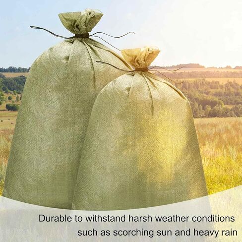 PATIKIL Heavy Duty Sand Bags, (23.6"x33.5", Gray) (10 Pcs), Empty Sandbags Woven Polypropylene Sandbags Sand Bags Suit for - Flooding Weight Construction Earth Bag Homes in Saudi Arabia