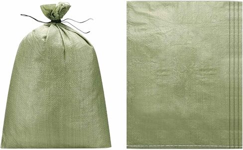 أكياس رمل شديدة التحمل من باتيكل، (29.5 بوصة × 42.5 بوصة، رمادي) (5 قطع)، أكياس رمل فارغة منسوجة من مادة البولي بروبيلين وأكياس رمل تناسب - بناء الوزن الفيضان وحقائب الأرض للمنازل in Saudi Arabia